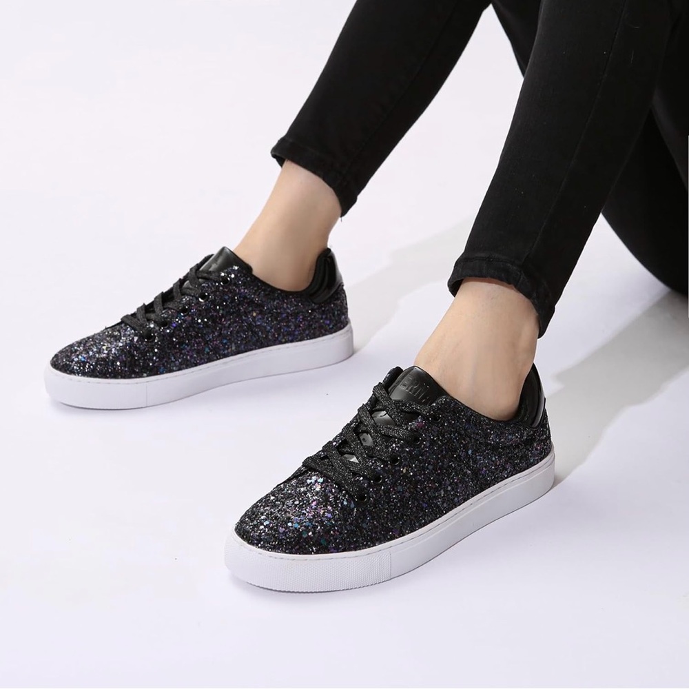 Bernal Black Glitter Women's Sneakers Size 7